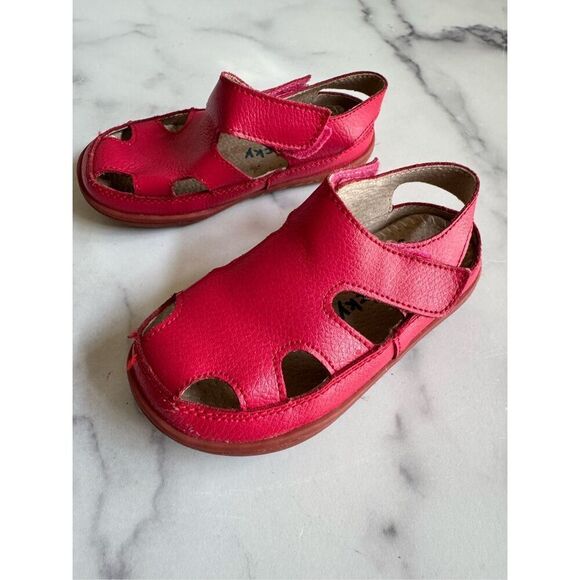 Wicky baby toddle unisex red leather fisherman sandal closed toe size 1.5 open h - Picture 1 of 6